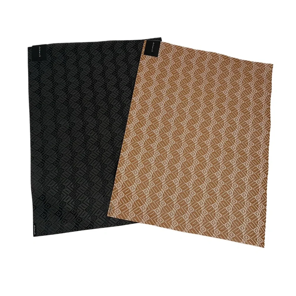 NWT‎ New Chilewich set of 2 Swing Night Butterscotch Table Placemats Black Beige